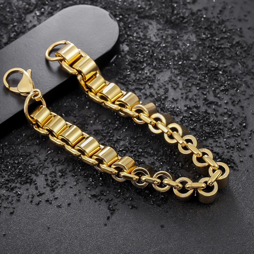 1Pcs Men's stainless steel twisted bracelet, hip-hop punk stainless steel  accessory