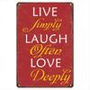 Live Retro Metal Tin Signs, 12" X 8", Live Simply, Laugh Often, Love Deeply Vintage Tin Sign, Funny Wall Art Interi Good