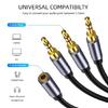 Stereo 3.5mm Aux Cord Audio Adapter Cable for Portable Devices with 3.5mm Port