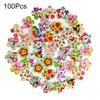 100 Pcs Wooden Cute Flower 2 Holes Buttons Sewing Scrapbooking DIY