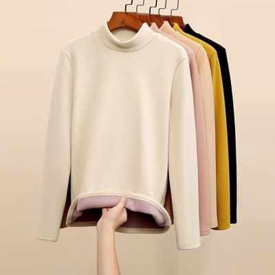 Autumn and Winter Ladies' Base Shirt Comfortable Warm Elastic Semi High Neck Base Shirt