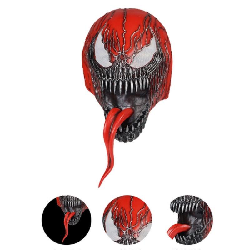 All Red Venom Spider-man Cosplay Mask For Adults Comfortable Latex Headgear