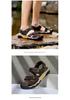 2023 Men's Plus Size Open Toe Cowhide Hand-stitched Casual Beach Sandals