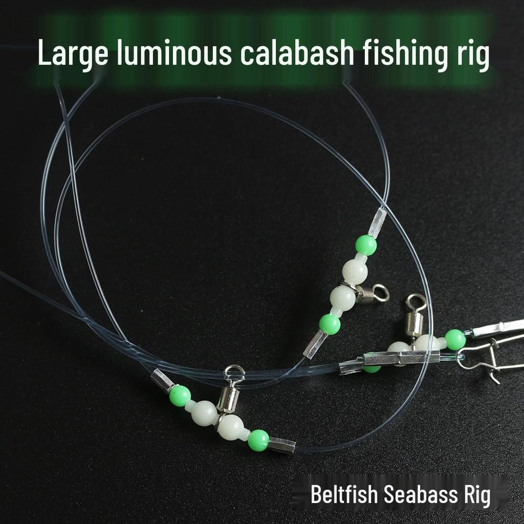 Luminous Gourd Swivel Rig Hook Set for Sea Fishing: Trolling, Shipwreck, Rod Holder Accessories for Barracuda and Seabass