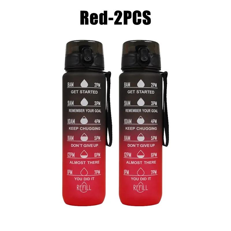 1L Water Bottle with Time Marker- Leak-Proof & BPA Free Reusable Gym Water Bottle for Fitness, Sports, Outdoor, Cycling, School