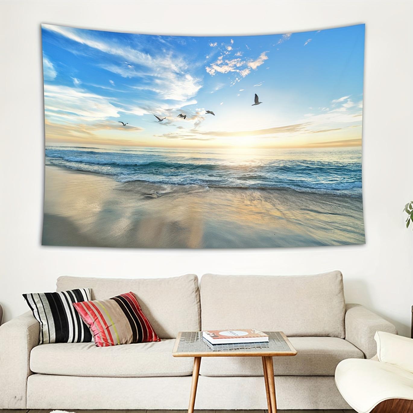 

2D FlatA Large linen Tapestry Featuring a Beach Landscape Suitable for Home Decor No Installation Required 74x94cm(29x37in)
