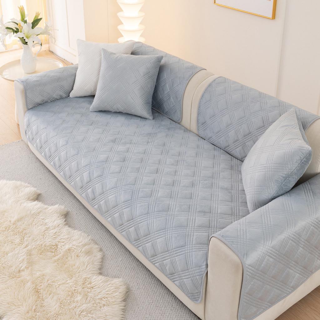 1 Stück Dicker Plüsch Sofakissen Rutschfeste Sofadecke Staubdicht Weich Maschinenwaschbar Möbelprotektor für Wohnzimmer