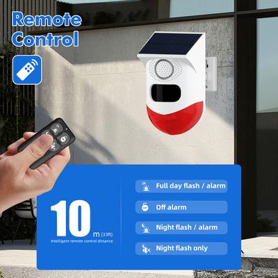 Tuya WiFi Napenergiával Működő Vezeték nélküli Infravörös Mozgásérzékelő Detektor Villogó Szirénával 120dB Riasztó Vízálló PIR Érzékelő