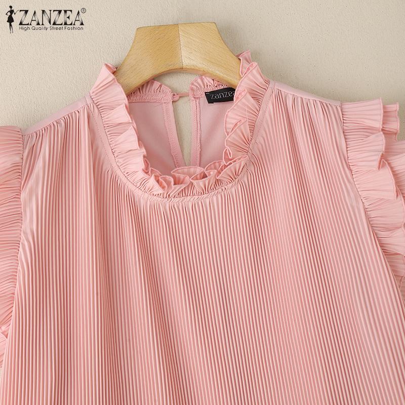 ZANZEA Women Casual Round Neck Summer Sleeveless Blouse