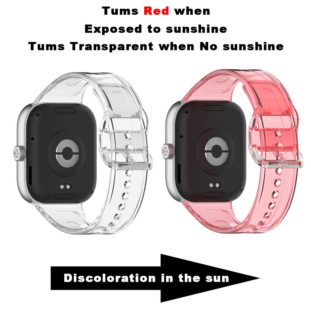 Silikon-Uhrenarmband für Xiaomi Mi Band 9 Pro 8Pro Transparentes Sonnenschein-Farbwechsel-Armband für Redmi Watch 5 4 Armband