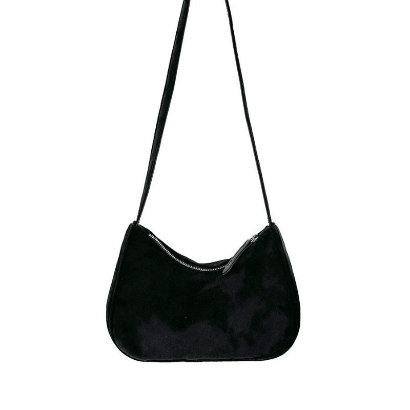 Suède schoudertas dames herfst en winter niche veelzijdige schoudertas dames pluche eenvoudige effen kleur kleine vierkante tas