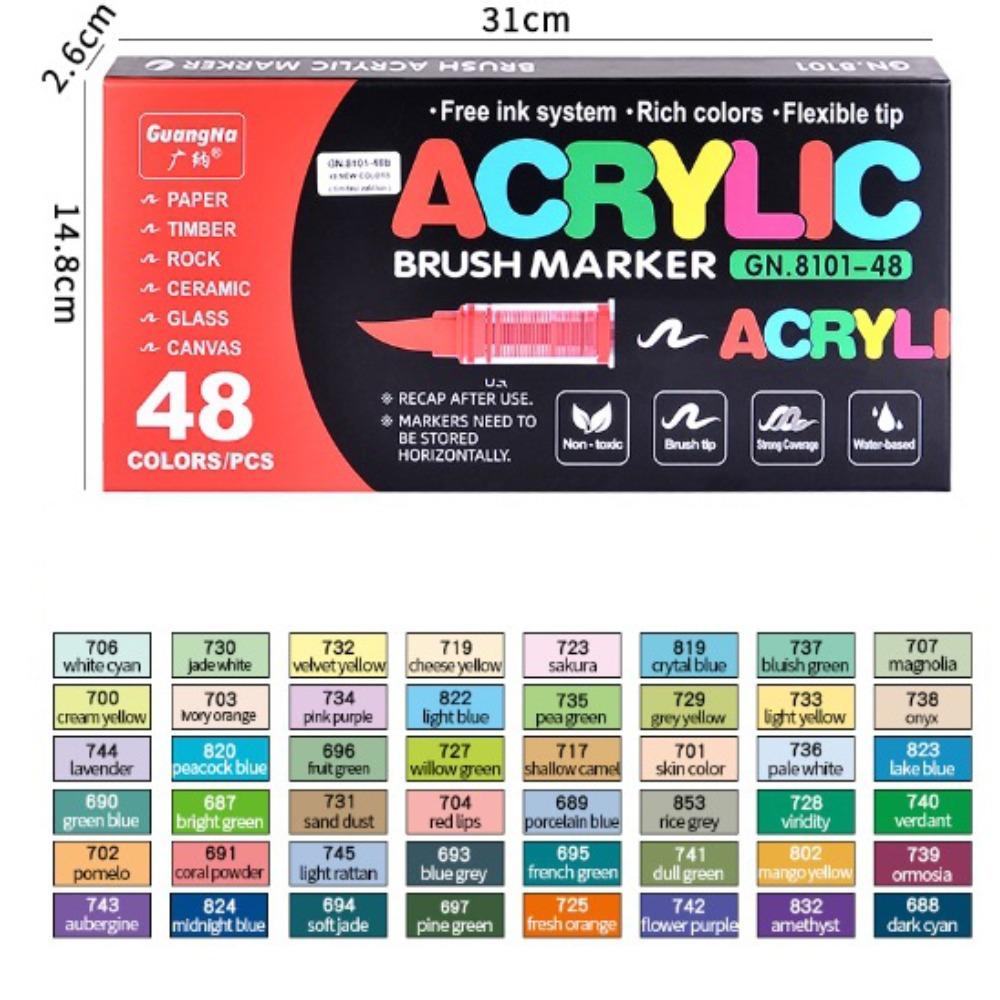 Christmas Gift Acrylic Paint Pens DIY Crafts Rock Painting Pens New Markers Brush  Wood Canvas