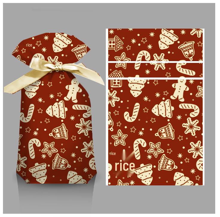 50pcs 2025 Christmas Candy and Cookie Gift Bags with Ribbon Drawstrings