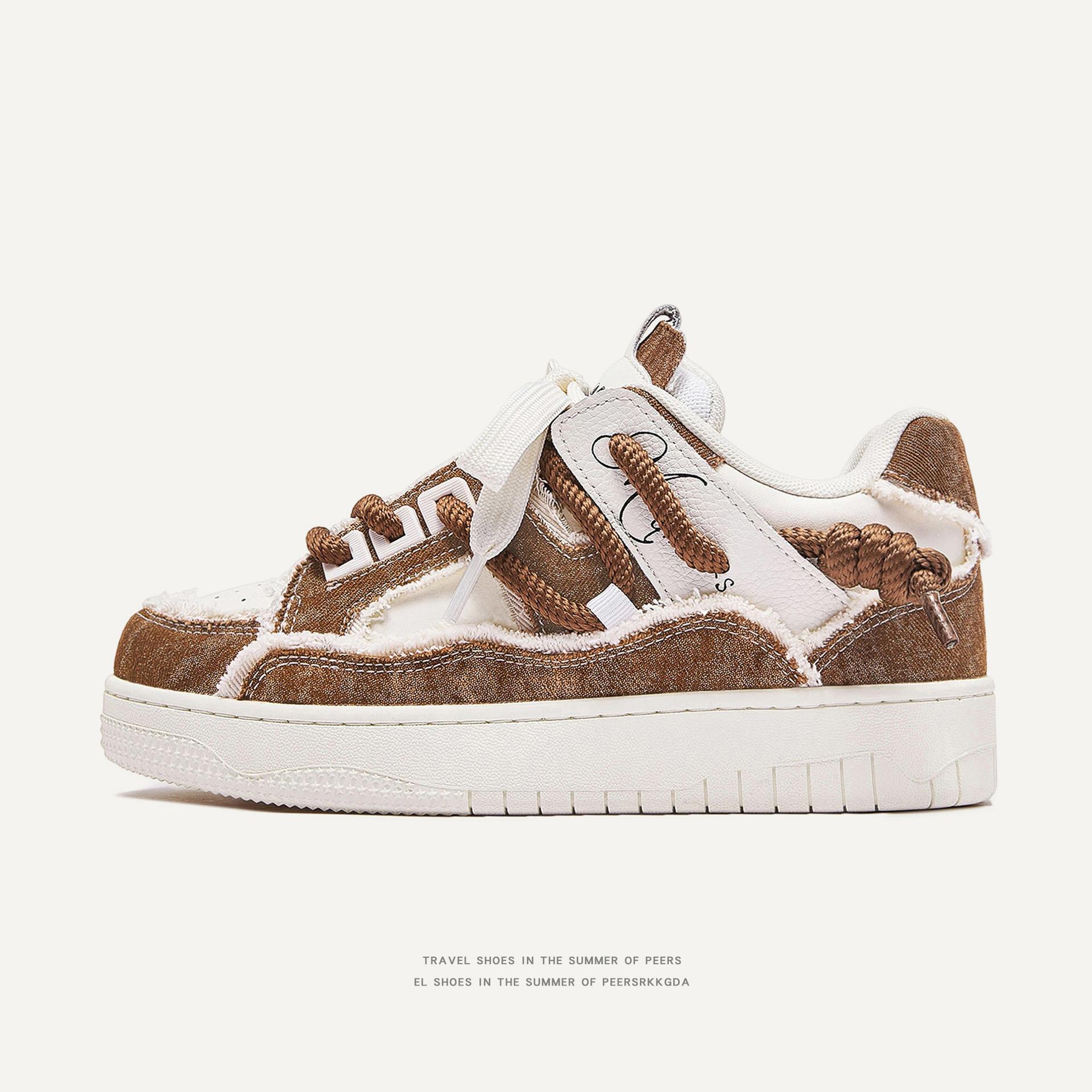 

Deconstructive Aesthetic Low-Top Sneakers - Trendy Unisex Bread Shoes for Men and Women 36