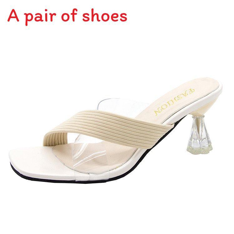 Summer Womens Clear High Heel Sandals With Slipon Design For Casual Wear