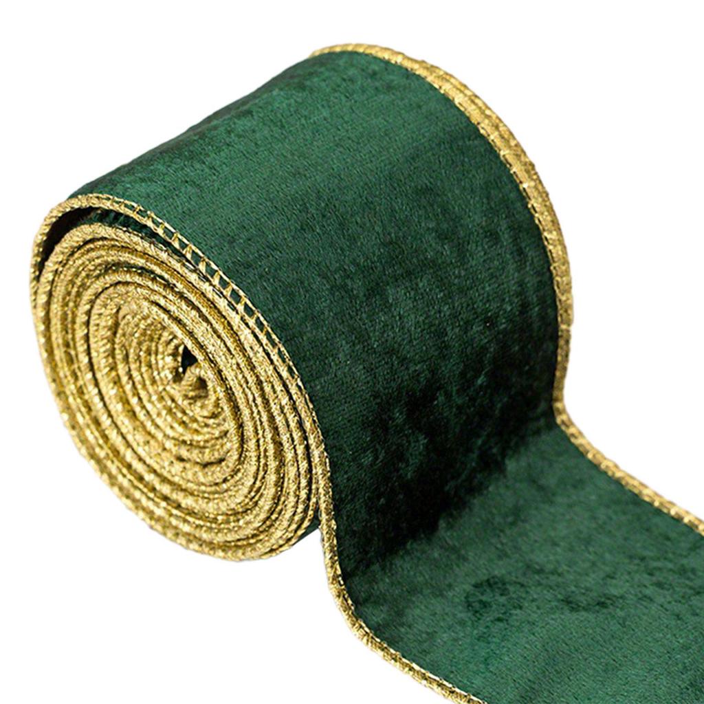 Christmas Ribbon Atmosphere Decor 2.5inch Decorative Wired Edge Holiday Satin Band