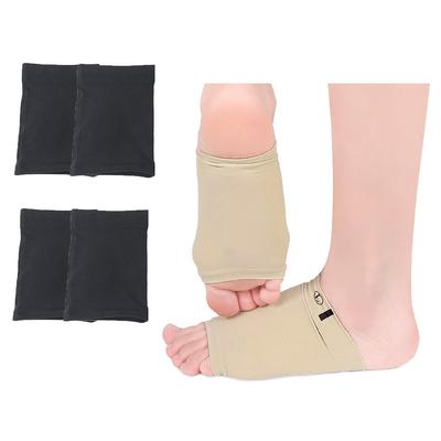 2 pares de mangas de suporte de arco para alívio da dor da fascite plantar, palmilhas de silicone para pés chatos, inserções de massagem nos pés