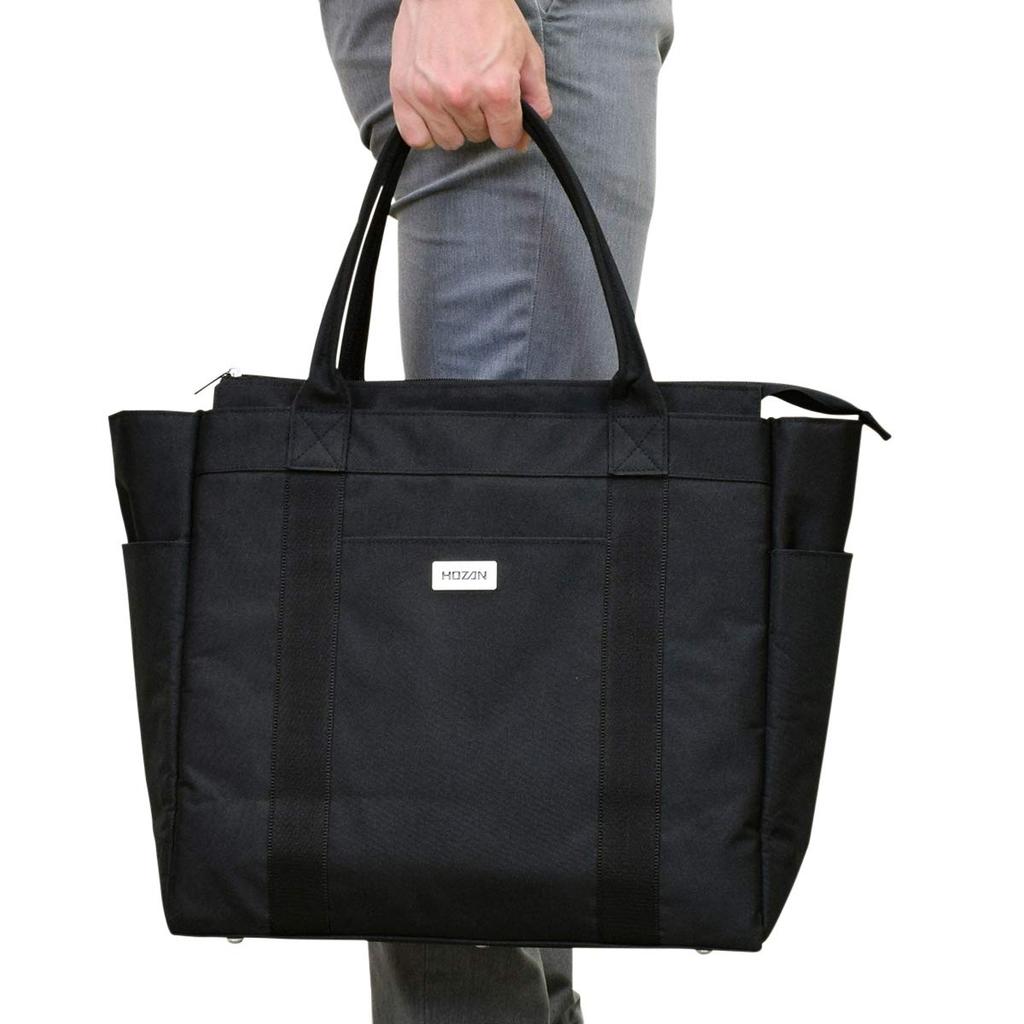 HOZAN Tote Business Large Free Classic with Inner Pocket Bag, Bag, Capacity, Standing, Black, B-722