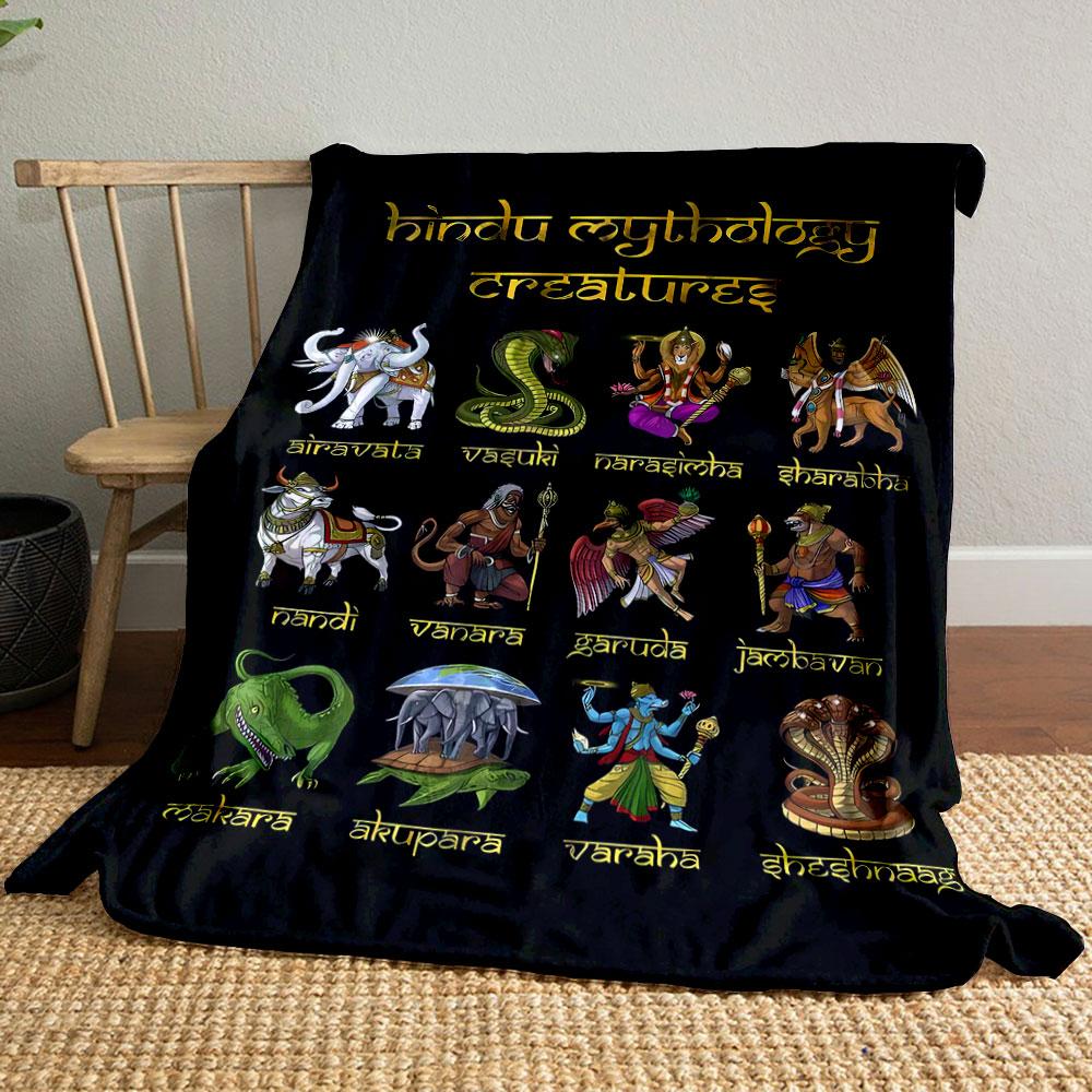 Hindu Mythology Creatures Blanket bedroom Blanket for Livingroom Couch lunch break Soft throw for Friend s festival Gift 80cm x 120cm