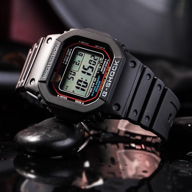 G-Shock Casio G-SHOCKBABY-G series retro cool small square LCD display shockproof and waterproof watch Japanese and Korean GW-M5610-1BGD-560-1PRD