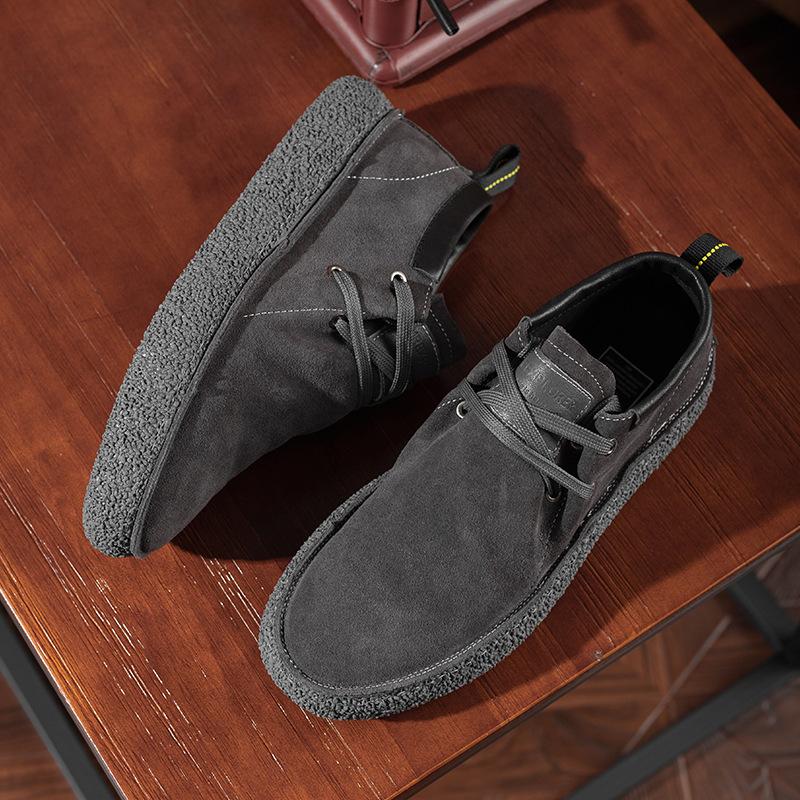 Martin boots men's British style leather tooling shoes retro versatile outdoor velvet casual trendy shoes winter high-top shoes