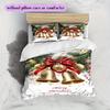 Christmas white background mistletoe Christmas bell christmas Name Customized Creative Print Set Bedding Quilt Cover Pillowcase