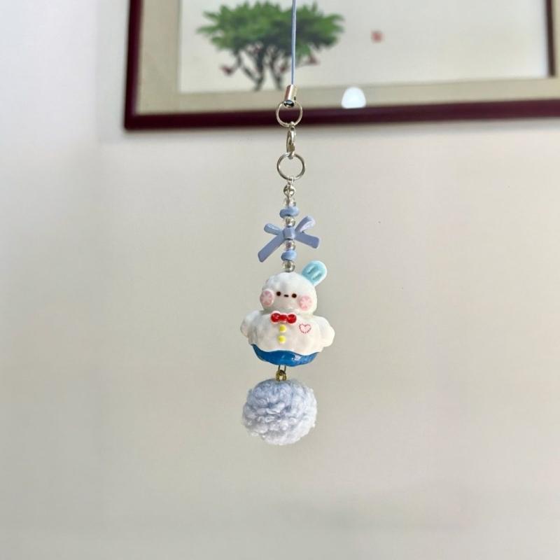 Game Love And Deepspace Zayne Cosplay Keychain Kawaii Resin Snowman Pendant Phone Chain Keyring Key Chain Bag Accessories Gift