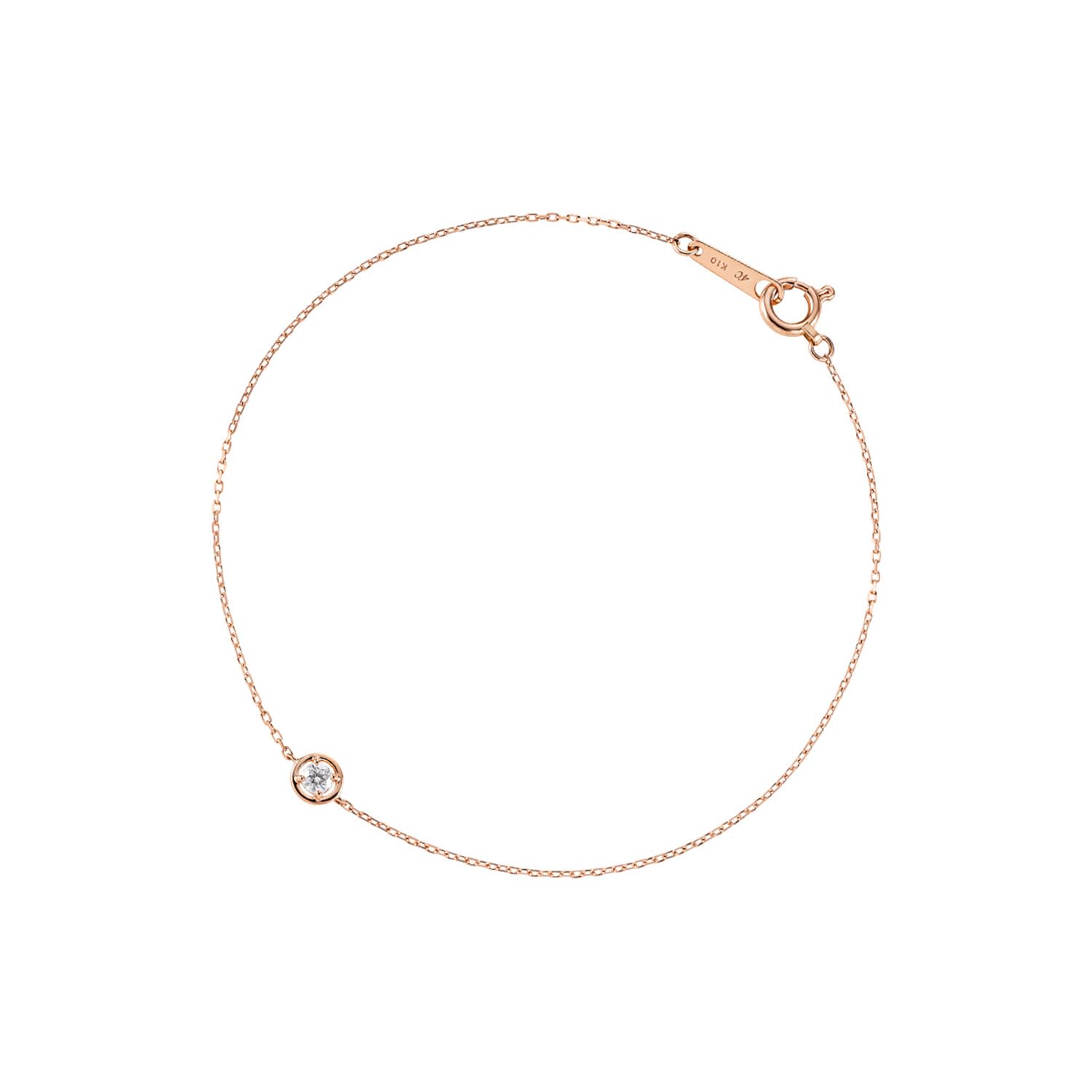 

[4℃] K10 Pink Gold Single Stone Bracelet 112526133102 Birthday Present for Women, Comes with Jewelry Case