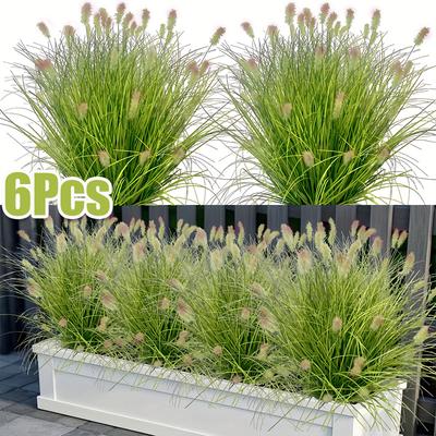 1/6 Bundles Simulation Ground Plants For Yard Artificial Outdoor Flowers Wedding Fake Dog Tail Flower Window Frame Decor 2 Sizes