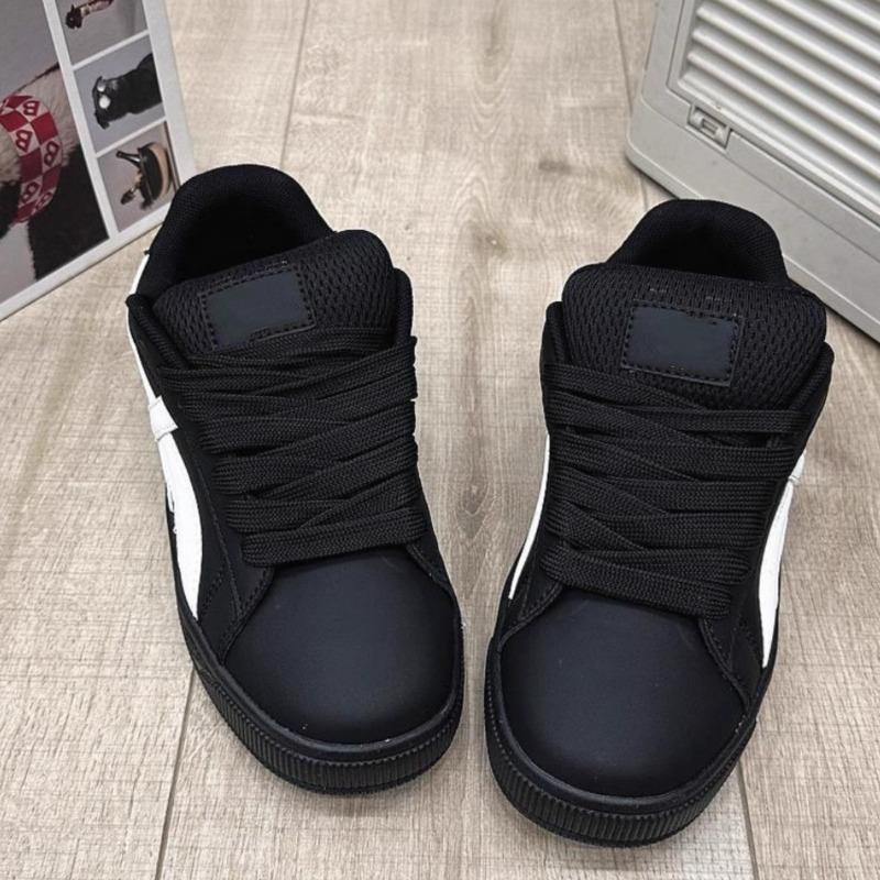 Retro Black Bread Shoes Women's Tide Spring and Summer New Student Versatile Casual Couple Board Shoes Women