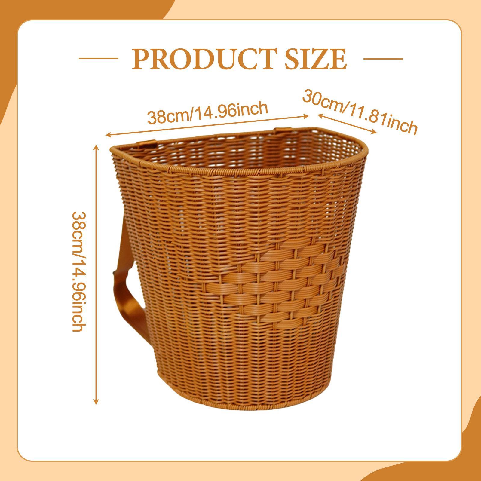 Garden Picking Basket with Adjustable Straps Wicker Style Fruit Basket Outdoor Camping Shopping Backpack for Home Organization With Lid