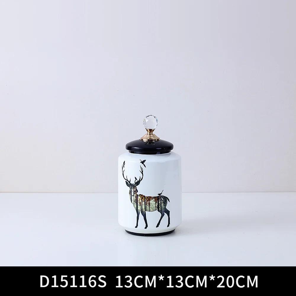 Nordic Light Luxury Ceramic Storage Jar Decoration Living Room Dried Flower Flower Arrangement Accessories Home Decoration Vase