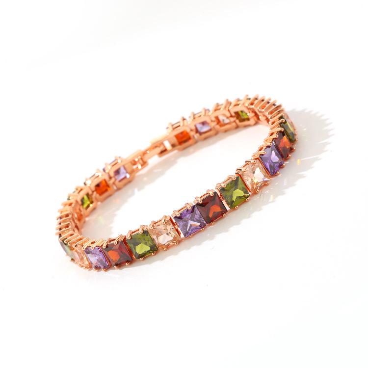 European and American Style Wish Trendy Jewelry, The New Popular Exquisite Square Diamond AAA Zircon Bracelet Geometric 2026