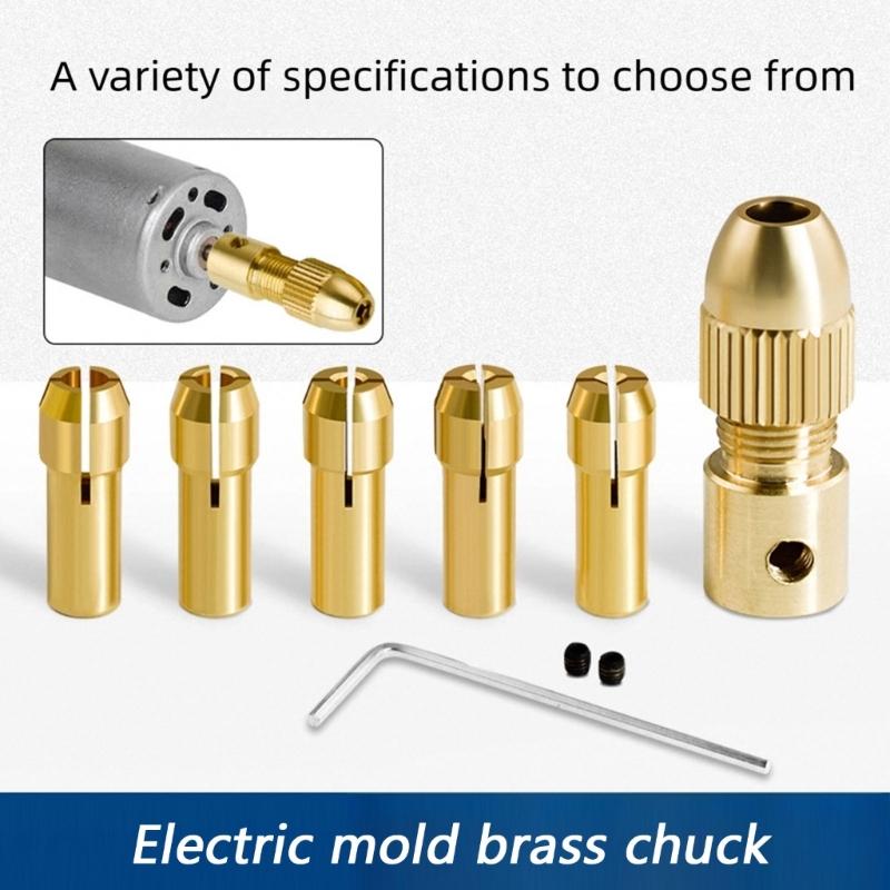 6Pcs 0.5-3mm Small Electronic Drill Bit Collet Mini Chuck Tool Set Fixture Clamp Multifunctional Electric Drill Chuck