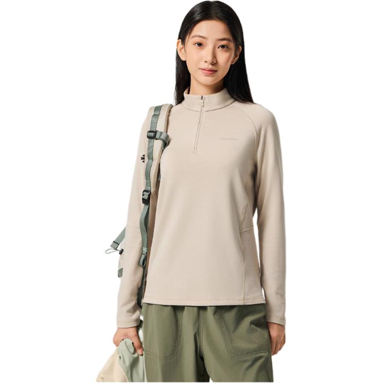 Anta Outdoor Series Solid Color Soft Breathable Versatile Long Sleeve Knit Top Women tops 162546406N-4