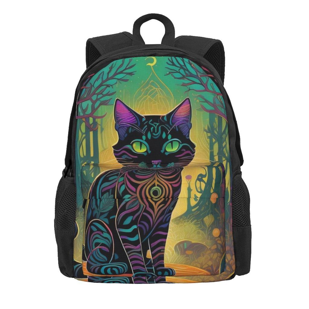 Magic Cats Mugs Backpack Cartoon Animal Style Backpacks Unisex Cycling Durable School Bags Design Rucksack