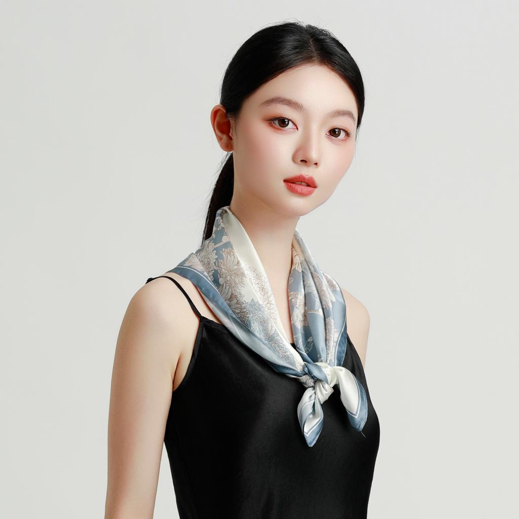 New 12mm silk crepe satin 100% mulberry silk scarf, high-end versatile accessory, silk scarf square scarf
