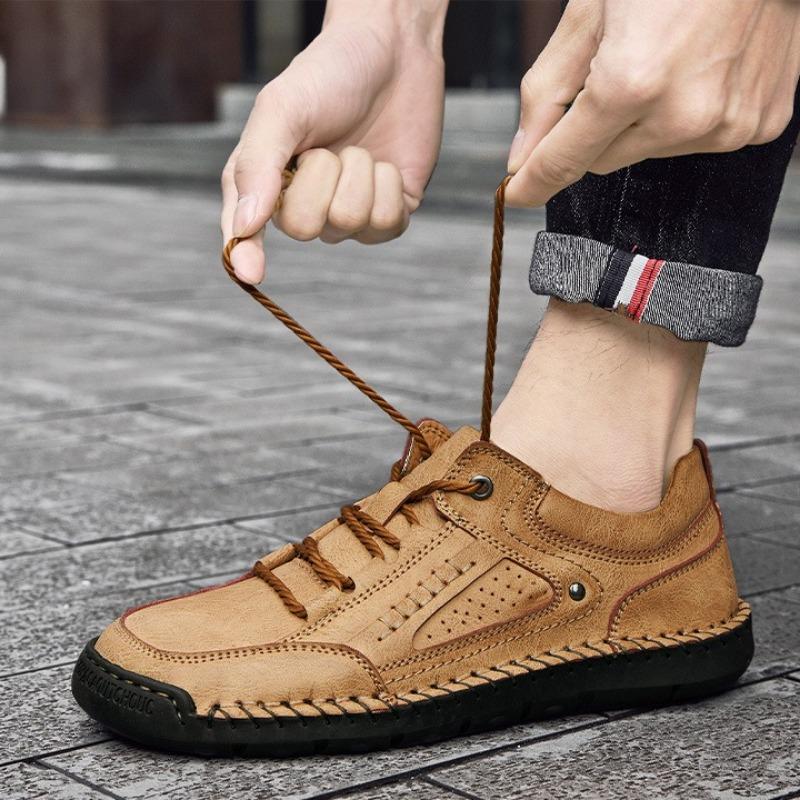 Moccasin Hombre Men Classic Leather Shoes Trend Breathable Casual Flats Shoes Handmade Men Fashion Tooling Shoes Plus Size 38-48