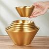 ZISIZ Stainless Steel Gold Double-Layer Conical Salad Bowl