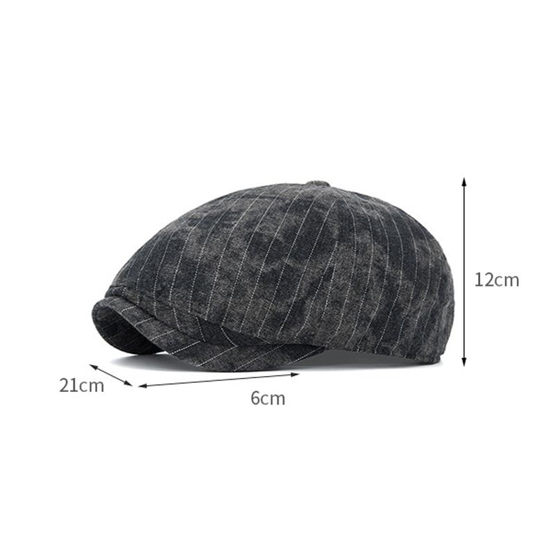 Béret octogonal vintage pour homme, printemps-été, style gavroche tie-dye.