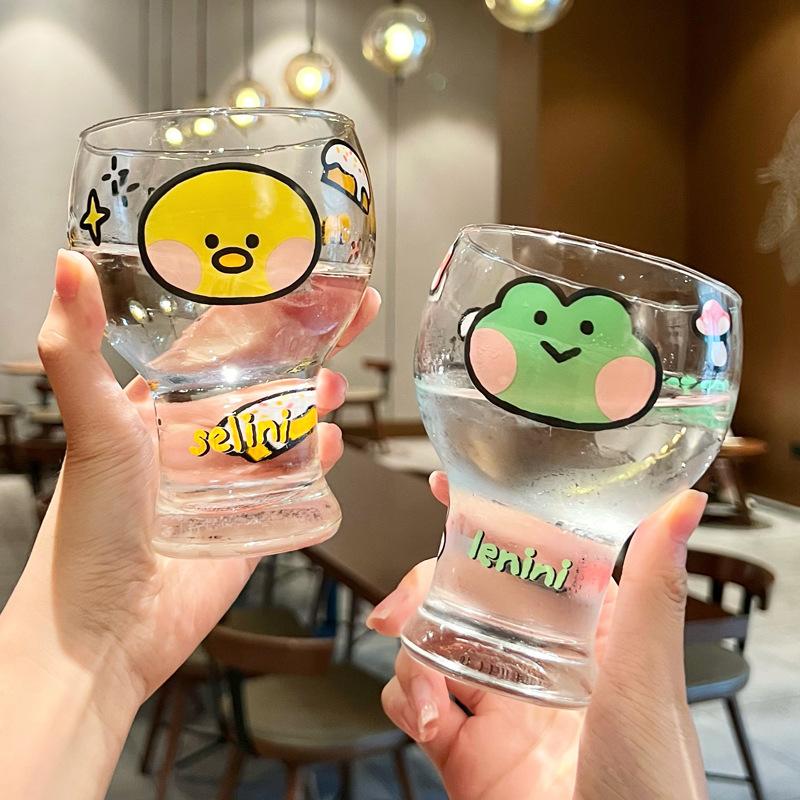 Minini Brown Bear Glass Water Cup 2025 New Summer Beer Cup Large Capacity Juice Milk Coffee Cup Female