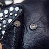 Neue doppellagige Damentasche aus gewaschenem Leder für Damen, koreanische Mode, Umhängetasche mit Nieten, eine Schulter, Mamatasche aus weichem Leder für Damen