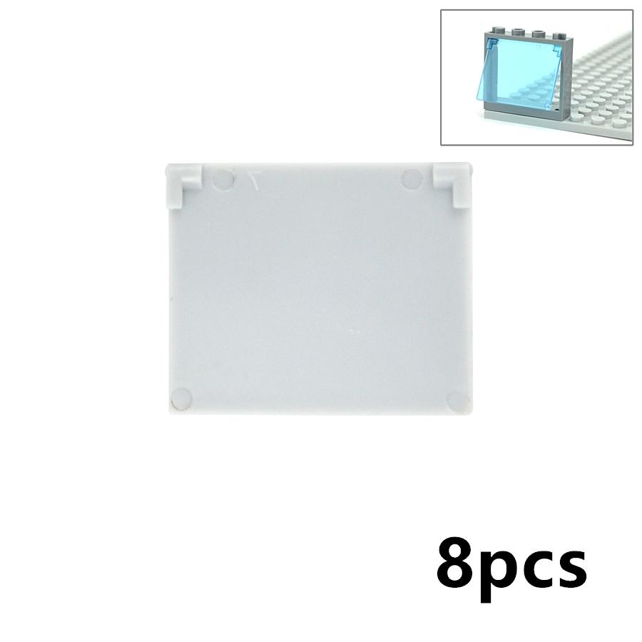 MOC Bricks Door Frame Glass Window 1x4x3 60594 60608 DIY Architecture House Building Blocks Toys Kids Educational Plastic Bricks