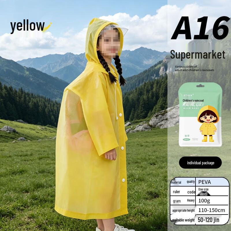 Kids Disposable Raincoat with Schoolbag Space