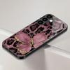 Leopardo drugelio grūdinto stiklo telefono dėklas, tinkamas Samsung Galaxy S26 S25 S24 S23 S22 S21 S20 FE/Ultra/Plus, apsaugantis nuo kritimo
