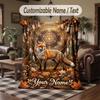 Wolf Fox Theme Throw Blanket Custom Name Text Personalized Blanket Soft Cozy Blanket for Home Sofa Bed