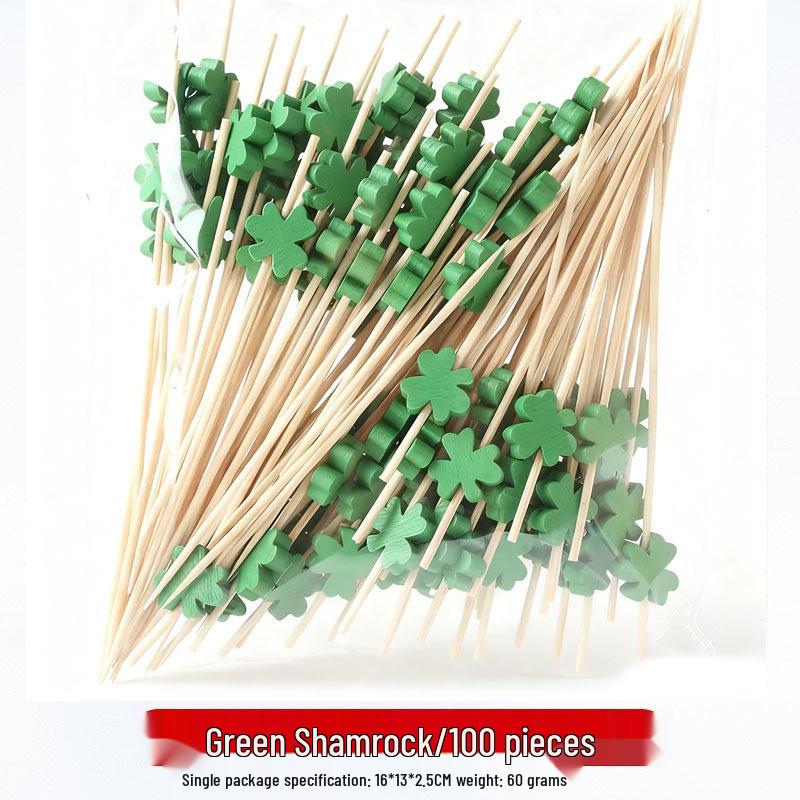 12CM Bamboo Pearl Skewers: Creative Cocktail and Fruit Plate Decor Toothpicks