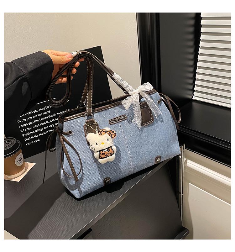 

Женская универсальная ретро джинсовая сумка-тоут с дизайном в виде бантика