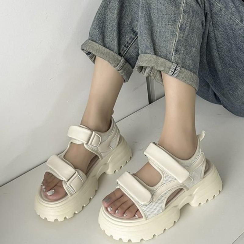 Fashion 2024 Summer Women Sandals Casual Shoes Thick-Soled Hook-loop Sandalias Open Toe Beach Shoes for Women New Zapatos Mujer J687