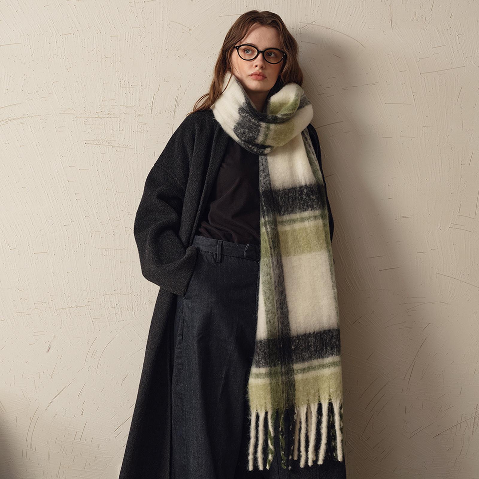 

Autumn and winter imitation cashmere plaid scarf women s soft enlarged thick scarf shawl